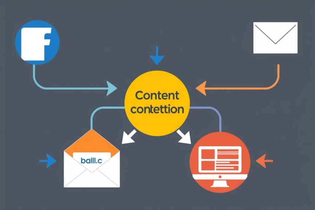Content Distribution Konzept mit Marketing Zitaten