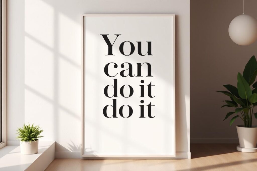 Ein motivierendes Poster mit dem Spruch 'Du schaffst das' an einer Wand Du schaffst das Sprüche - Ein motivierendes Poster mit dem Spruch 'Du schaffst das' an einer Wand
