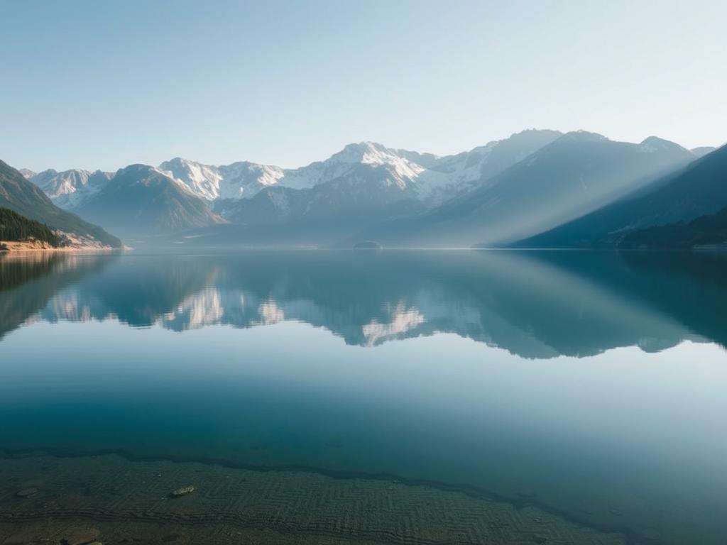 Ein ruhiger See mit Spiegelung der Berge - symbolisiert die Tiefe philosophischer Gedanken, wenn's mal nicht so läuft Ein ruhiger See mit Spiegelung der Berge - symbolisiert die Tiefe philosophischer Gedanken, wenn's mal nicht so läuft
