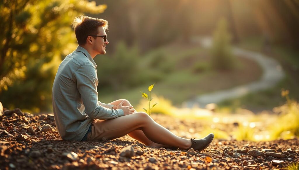 Person reflektiert über Sprüche über Versagen und wächst daran