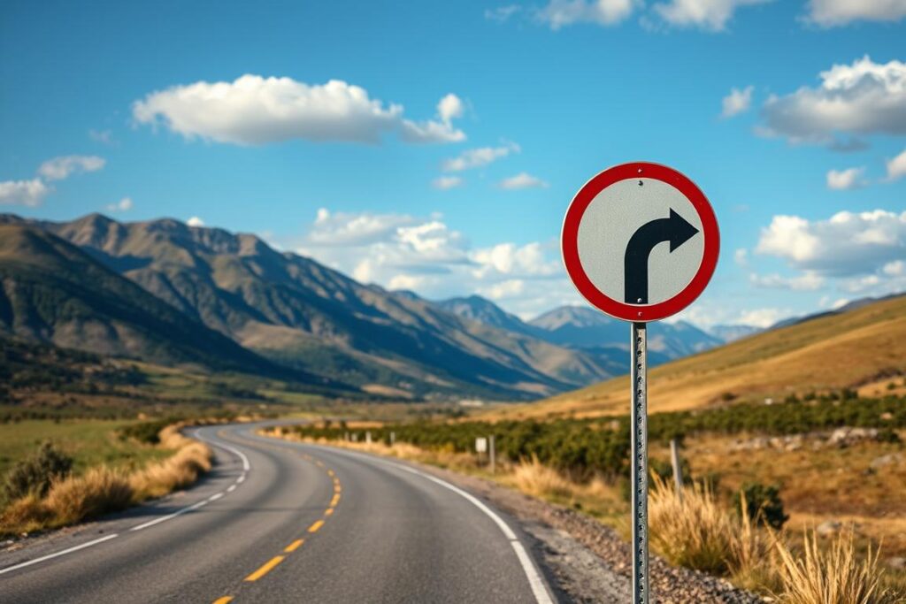 Lebensmotto kurz Sprüche Lebensweisheiten - Umweg-Schild als Symbol für das Lebensmotto über Misserfolge als Umwege