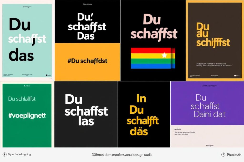 Verschiedene Designs von Du schaffst das Postern mit unterschiedlichen Stilen Verschiedene Designs von Du schaffst das Postern mit unterschiedlichen Stilen