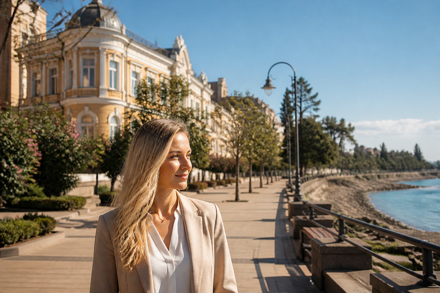 Silva Kapitanova: Küstenszene in Burgas Bulgarien als geografischer Ursprung im biografischen Kontext