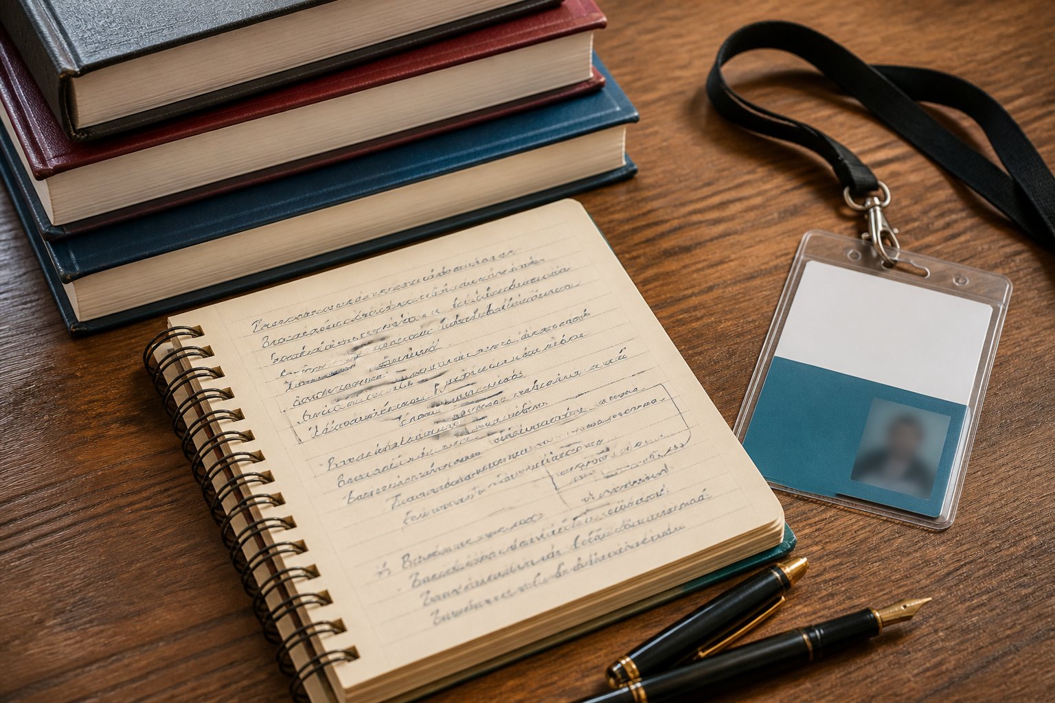 Bücher und Notizen als Symbol für den Werdegang von Fanny Fee Werther